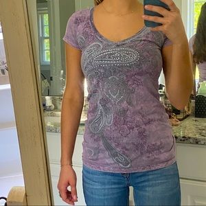 Daytrip Purple Short Sleeve T-Shirt w Details